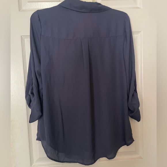 Blue Button Down Blouse - Picture 3 of 3